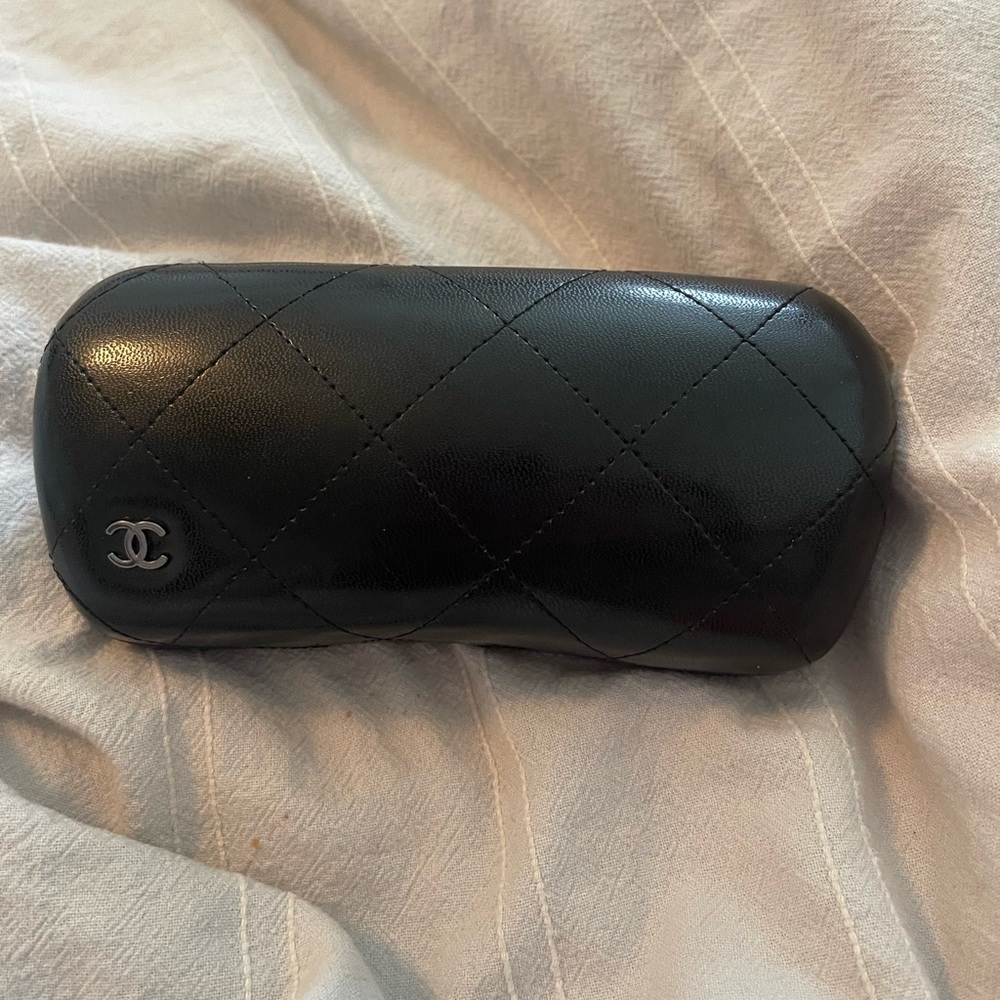 CHANEL Black Quilted Logo Sunglasses Hard Case NEW